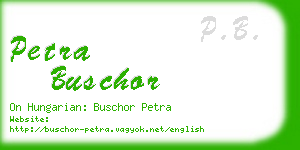 petra buschor business card